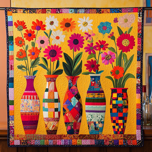Flora Vases Quilted Blanket