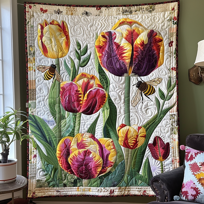Floral Buzz Quilted Blanket