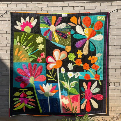 Floral Fantasy Quilted Blanket
