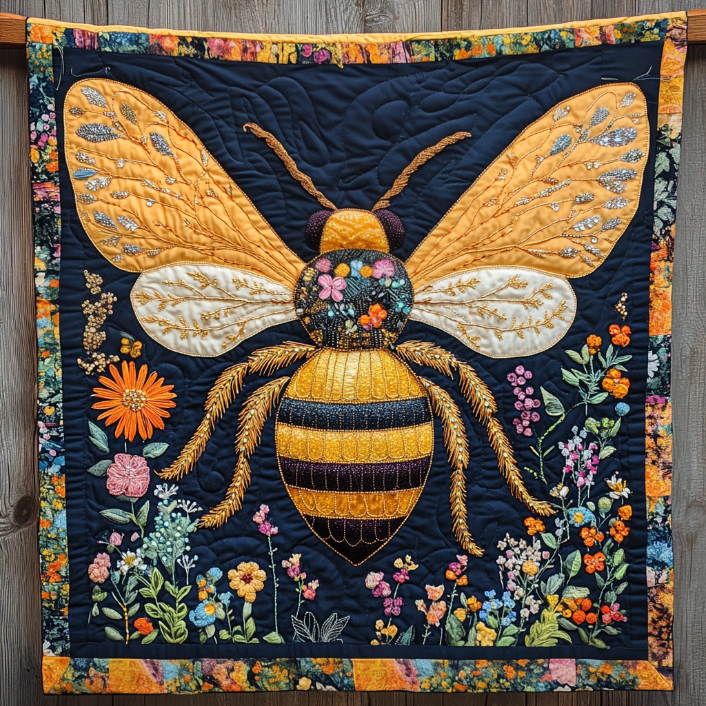 Floral Flight Quilted Blanket
