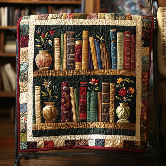 Floral Bookends Quilted Blanket