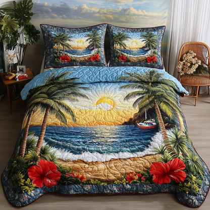 Floral Escape 3-Piece Quilted Bedding Set