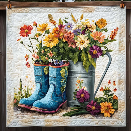 Floral Footwear Quilted Blanket