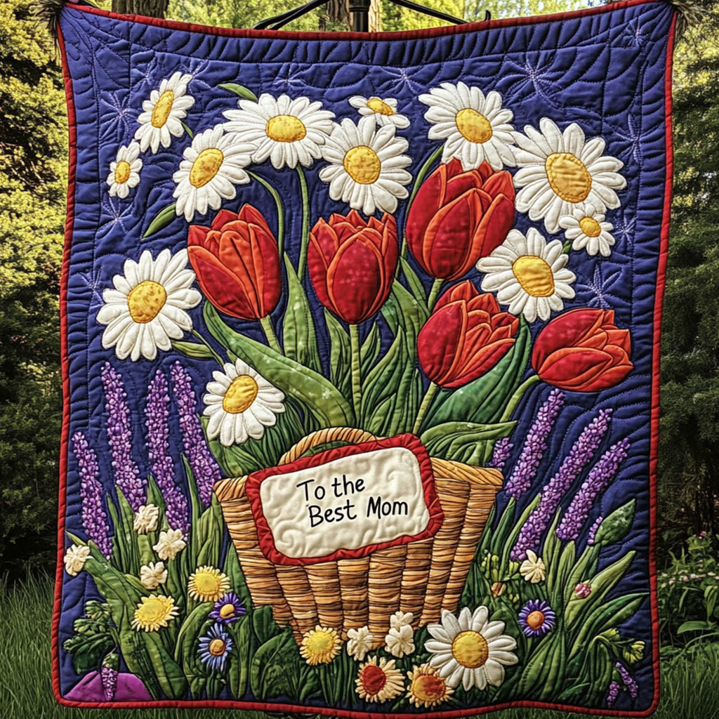 Floral Heart Quilted Blanket