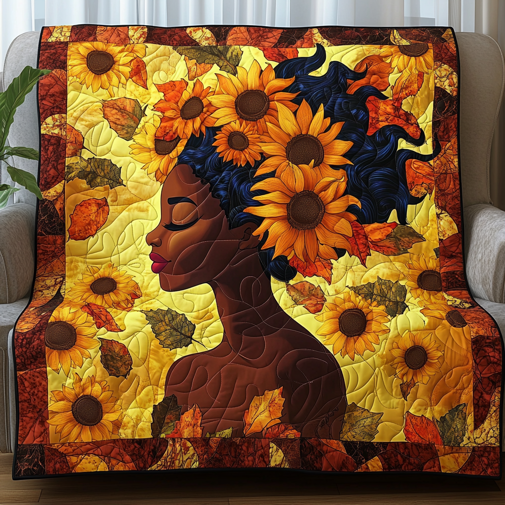 Floral Majesty Quilted Blanket
