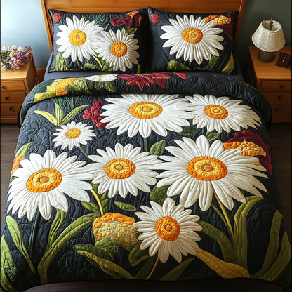 Floral Sunshine 3-Piece Quilted Bedding Set