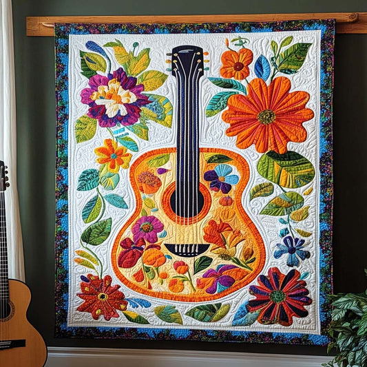 Floral Symphony Quilted Blanket
