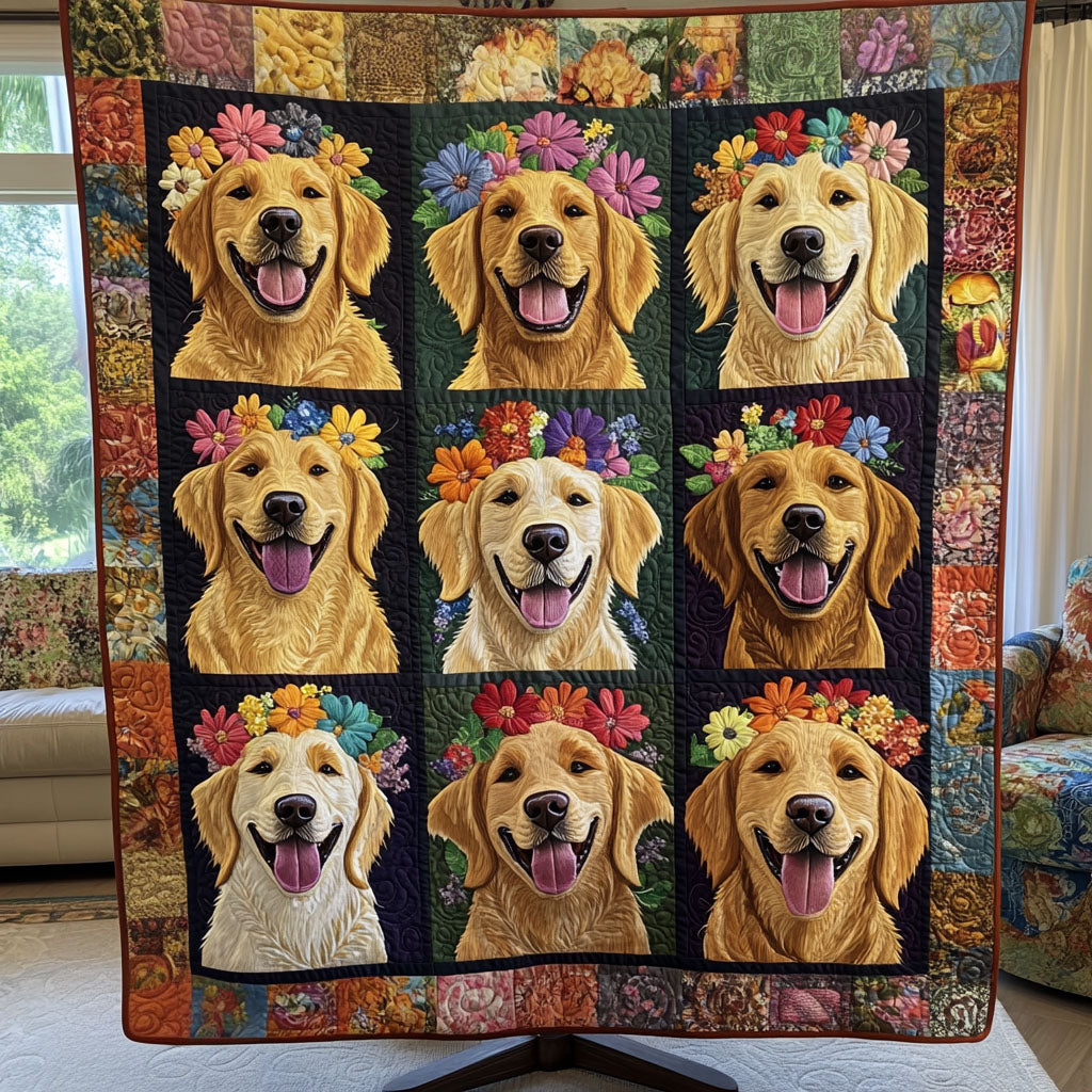 Floral Wag Quilted Blanket
