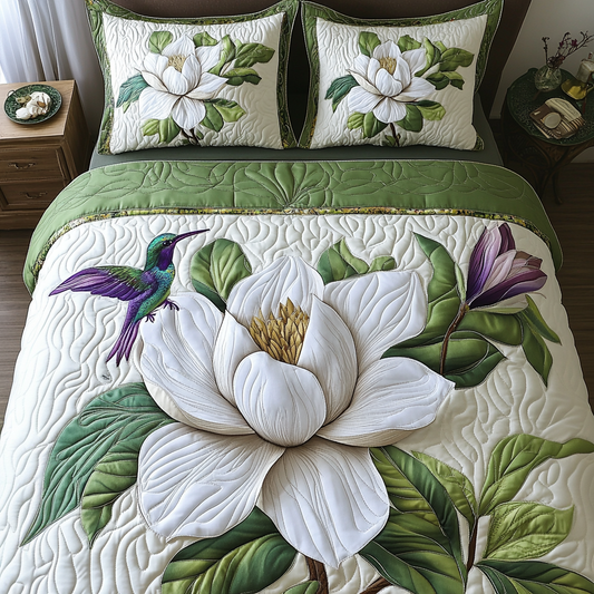 Floral Whisper 3-Piece Quilted Bedding Set