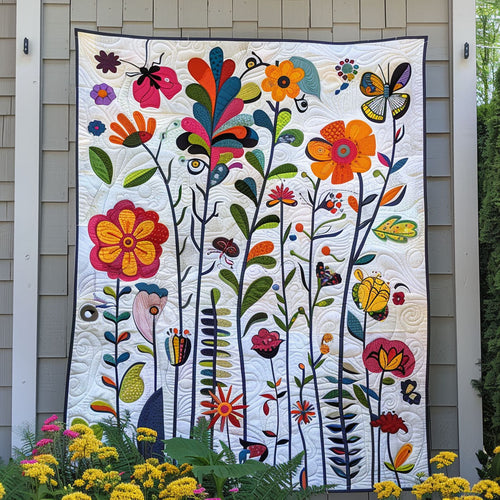 Flower Garden Quilted Blanket
