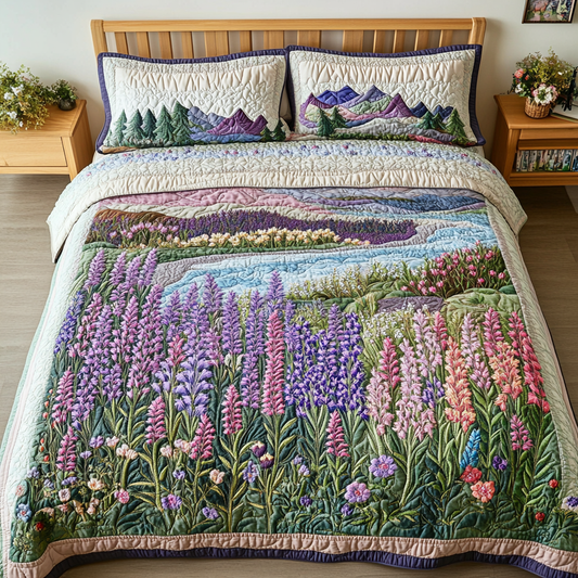Flower Path 3-Piece Quilted Bedding Set