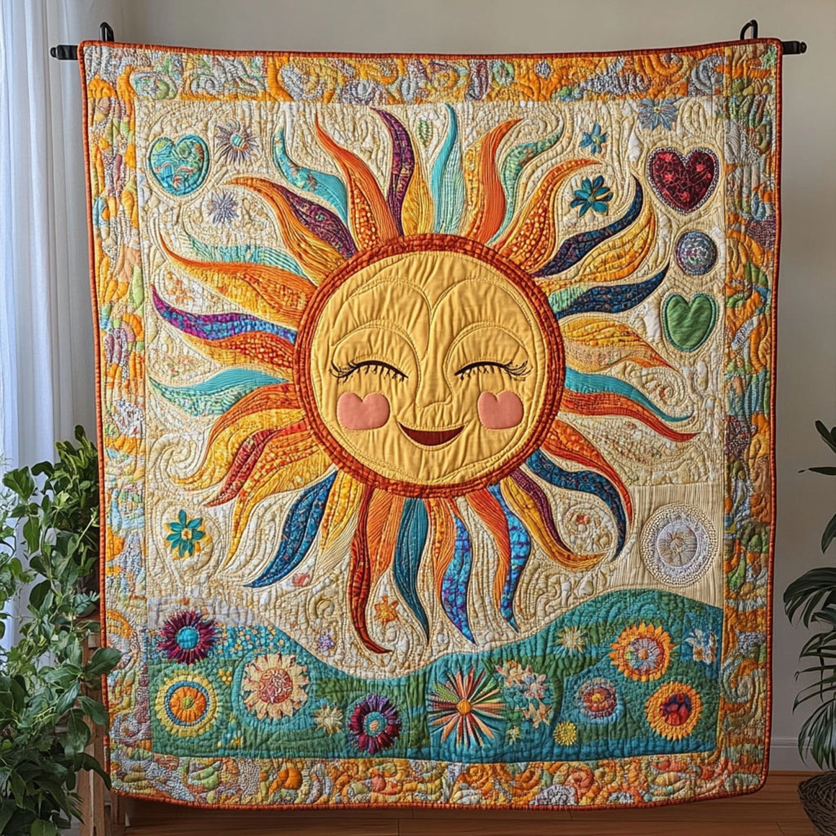 Flowerchild Light Quilted Blanket