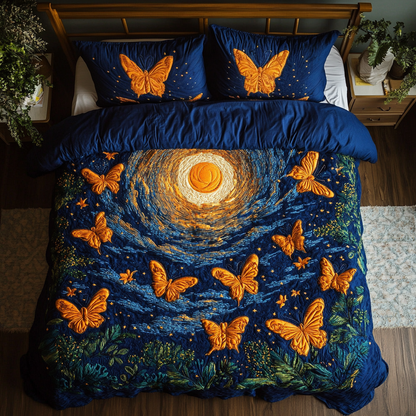 Flutter Bliss 3-Piece Quilted Bedding Set