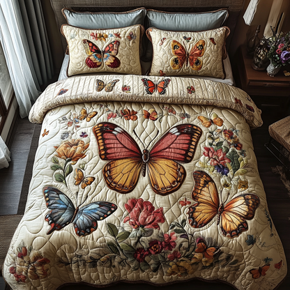 Flutter Garden 3-Piece Quilted Bedding Set