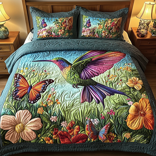 Flutter Wings 3-Piece Quilted Bedding Set