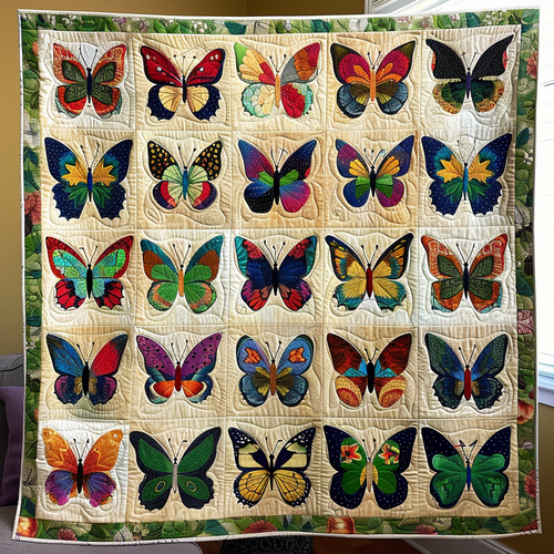 Fluttering Butterflies Quilted Blanket