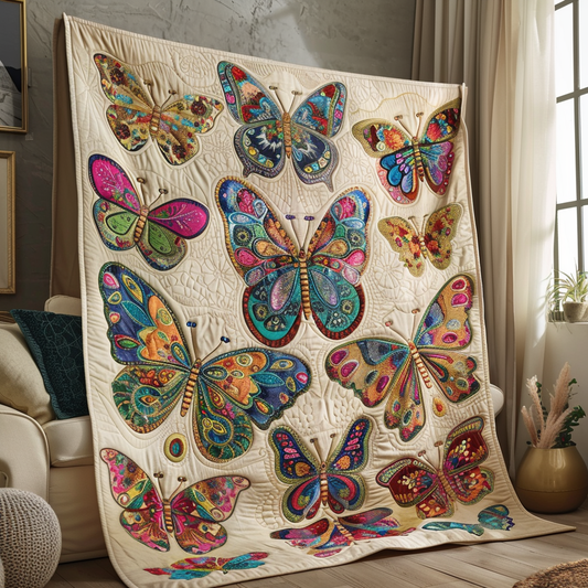 Fluttering Butterfly Quilted Blanket