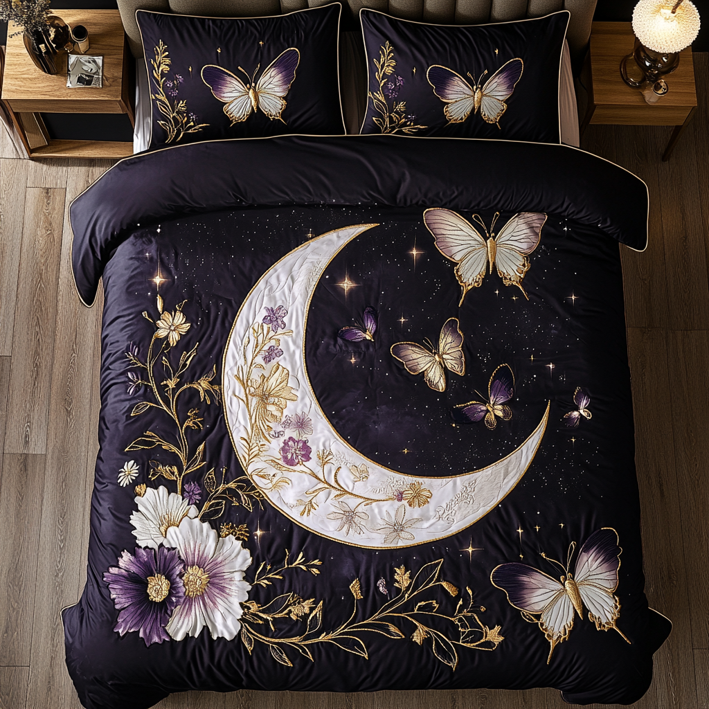 Fluttering Grace 3-Piece Quilted Bedding Set
