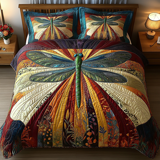 Fluttering Grace 3-Piece Quilted Bedding Set