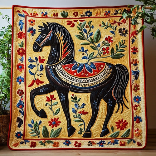Folk Festival Ride Quilted Blanket