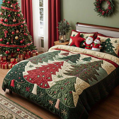 Forest Of Joy 3-Piece Quilted Bedding Set