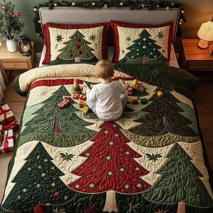 Forest Of Joy 3-Piece Quilted Bedding Set