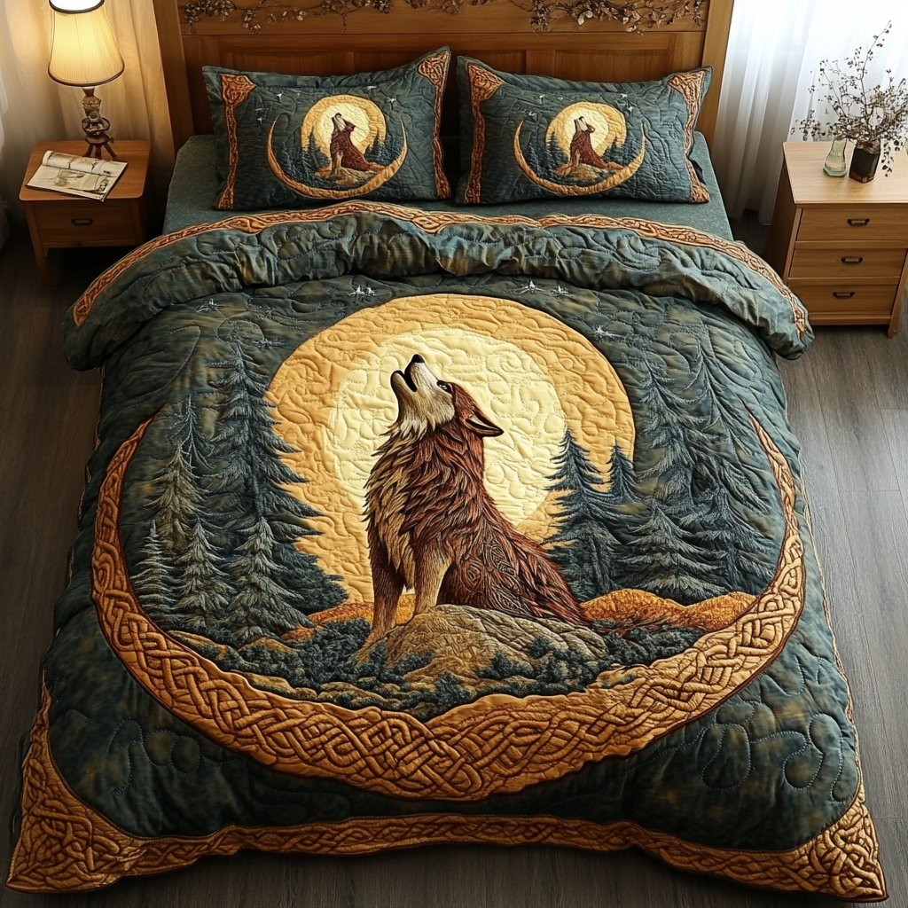 Forest Alpha 3-Piece Quilted Bedding Set
