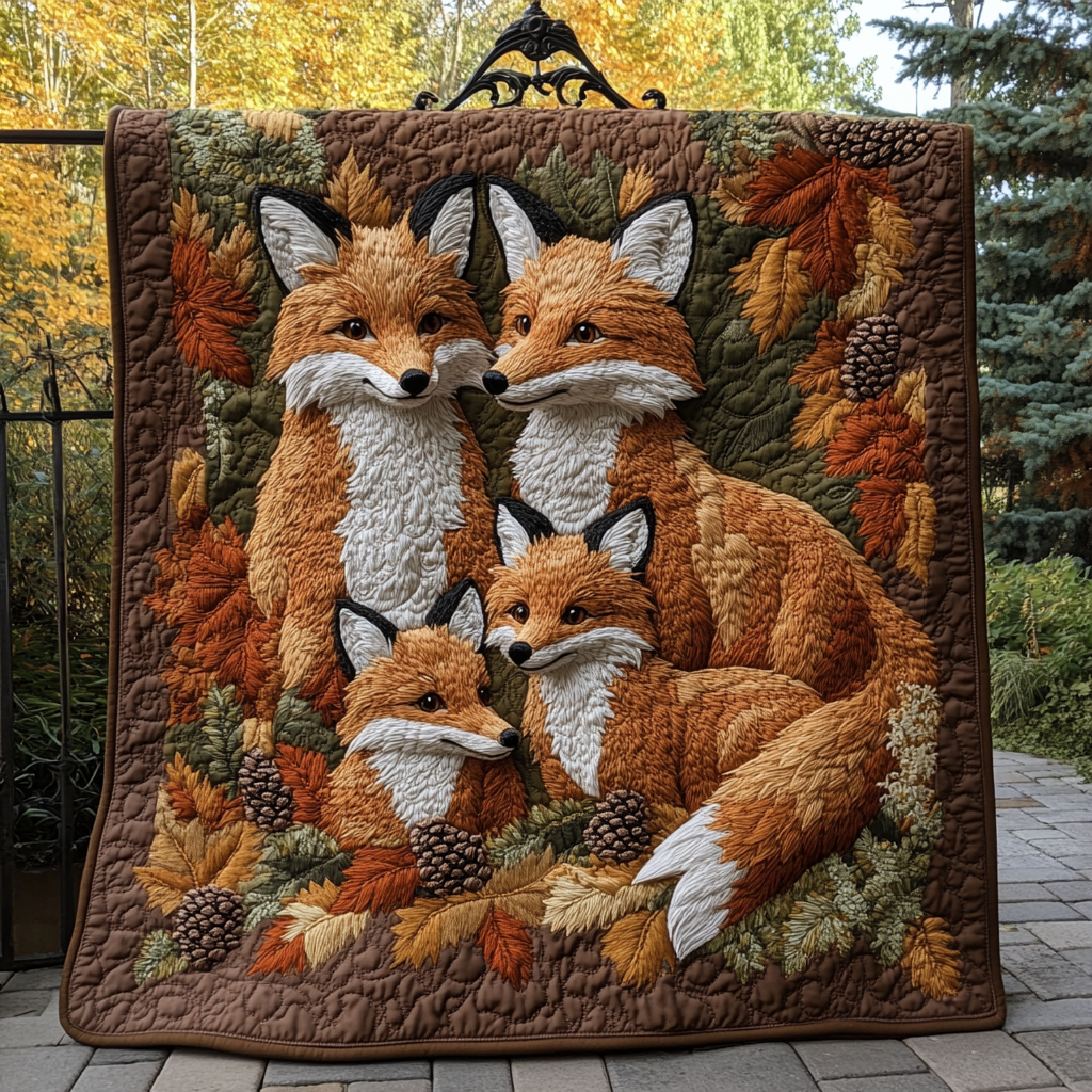 Forest Fox Quilted Blanket