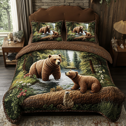 Forest Friends 3-Piece Quilted Bedding Set
