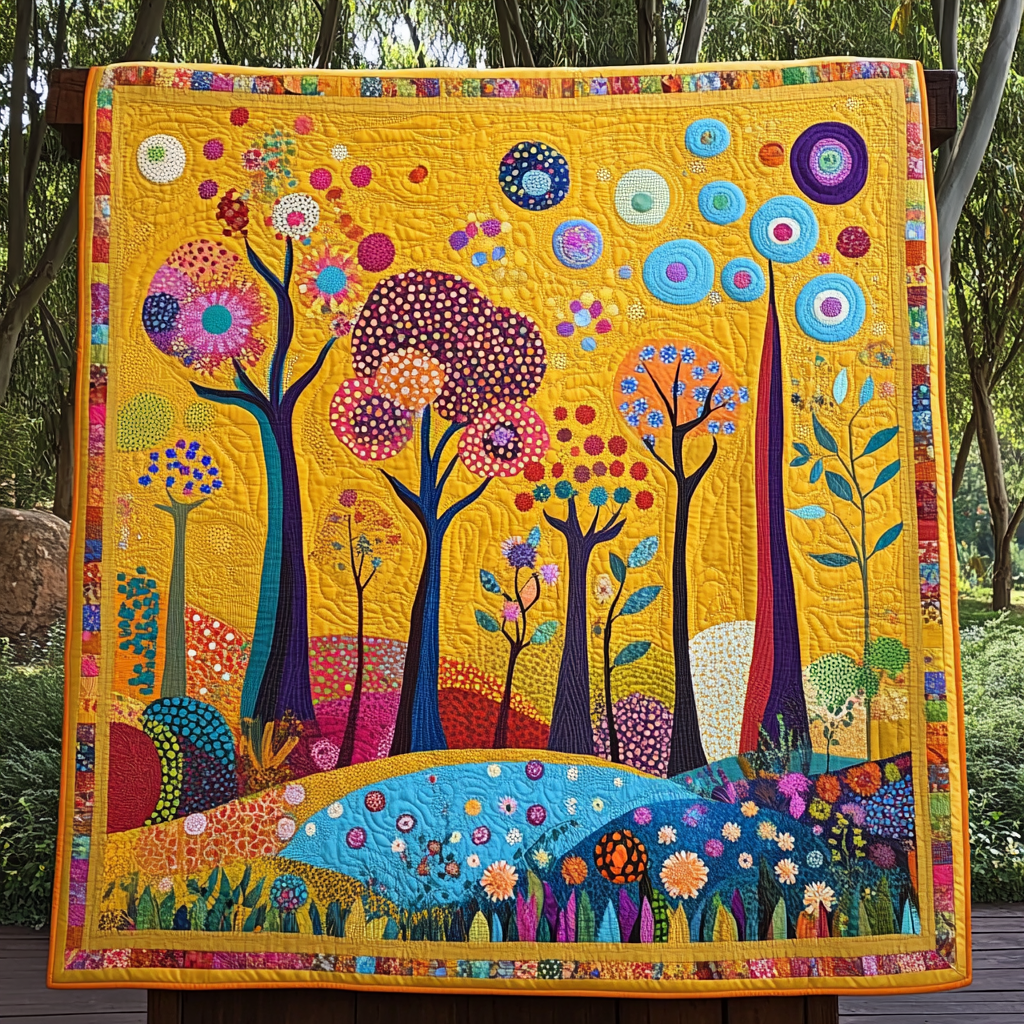Forest Whimsy Quilted Blanket