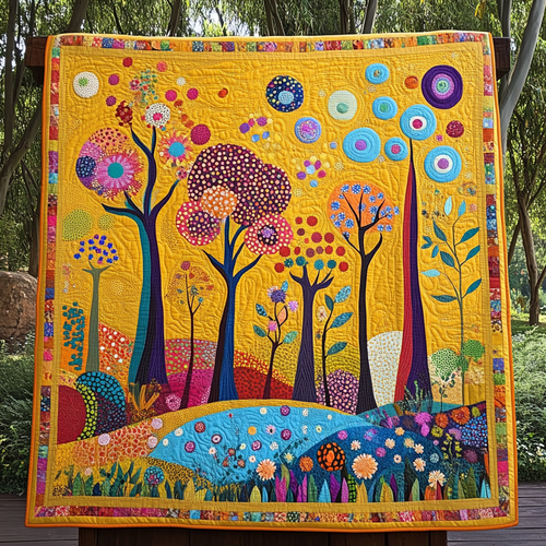 Forest Whimsy Quilted Blanket