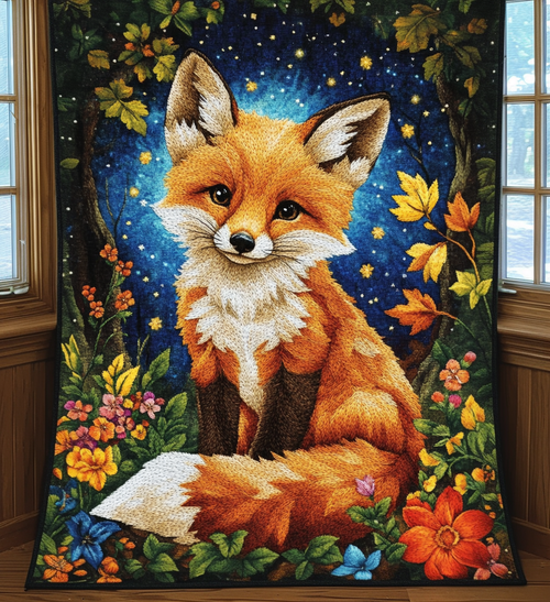 Fox Garden Quilted Blanket