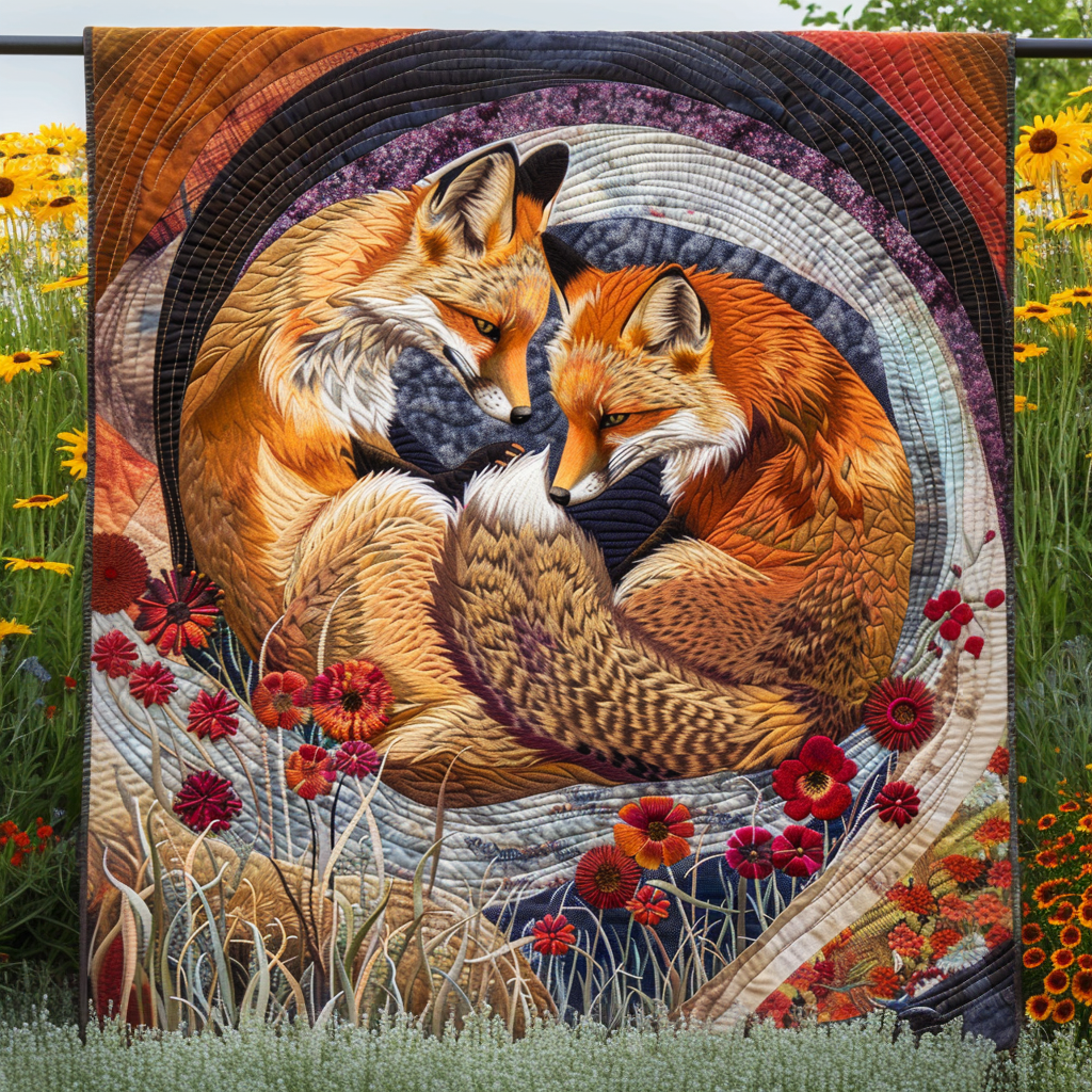 Fox Trail Quilted Blanket