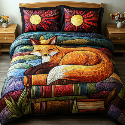 Fox in the Forest 3-Piece Quilted Bedding Set