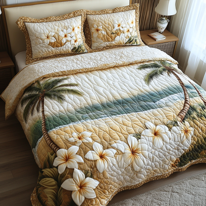 Fragrant Paradise 3-Piece Quilted Bedding Set