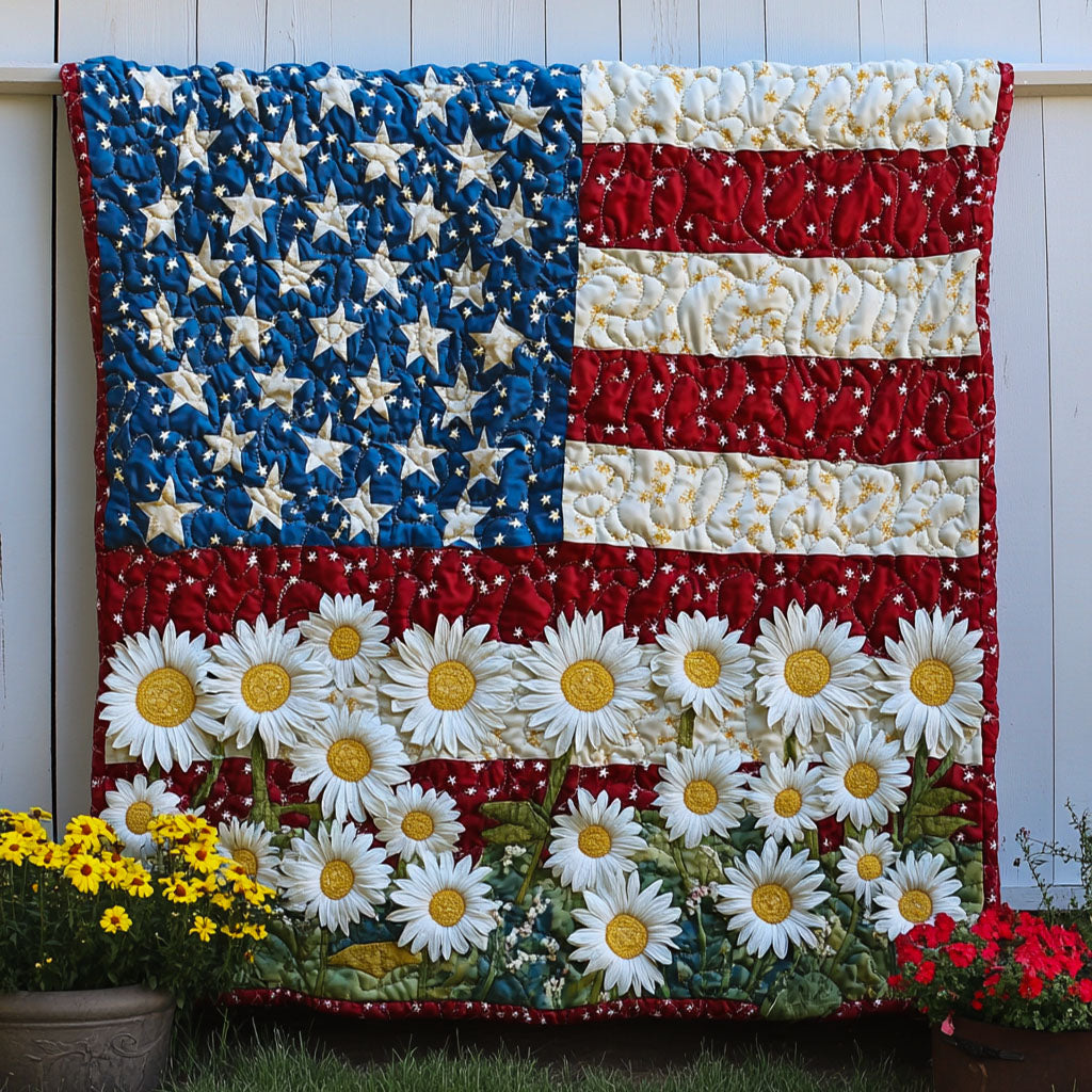 Freedom Blossoms Quilted Blanket