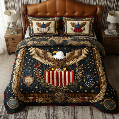 Eagle Patriotic 3-Piece Quilted Bedding Set