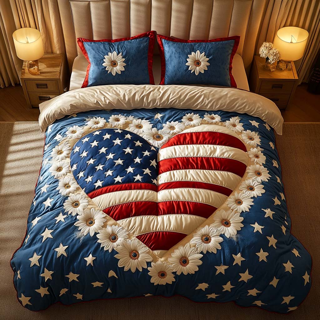 Freedom Embraced 3-Piece Quilted Bedding Set