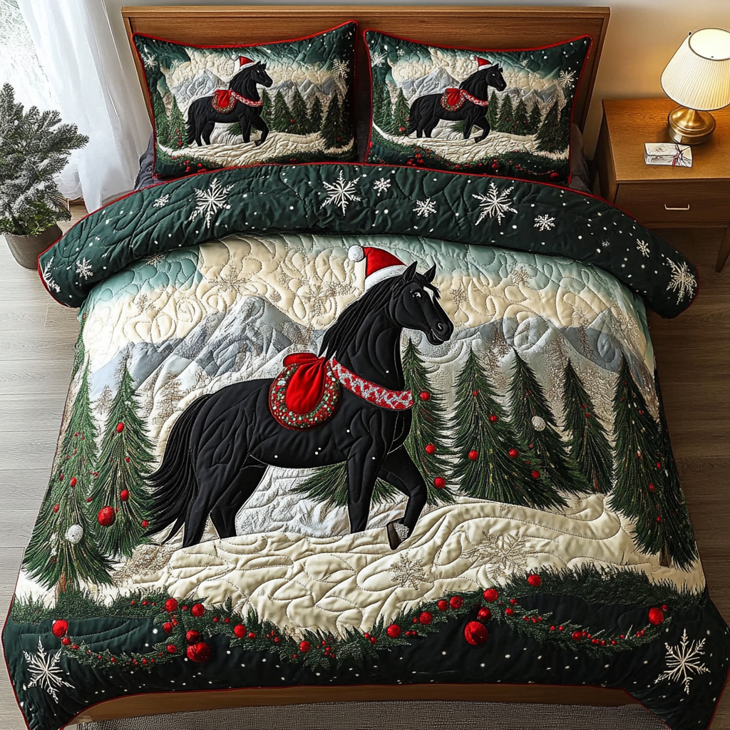 Freedom Mane 3-Piece Quilted Bedding Set
