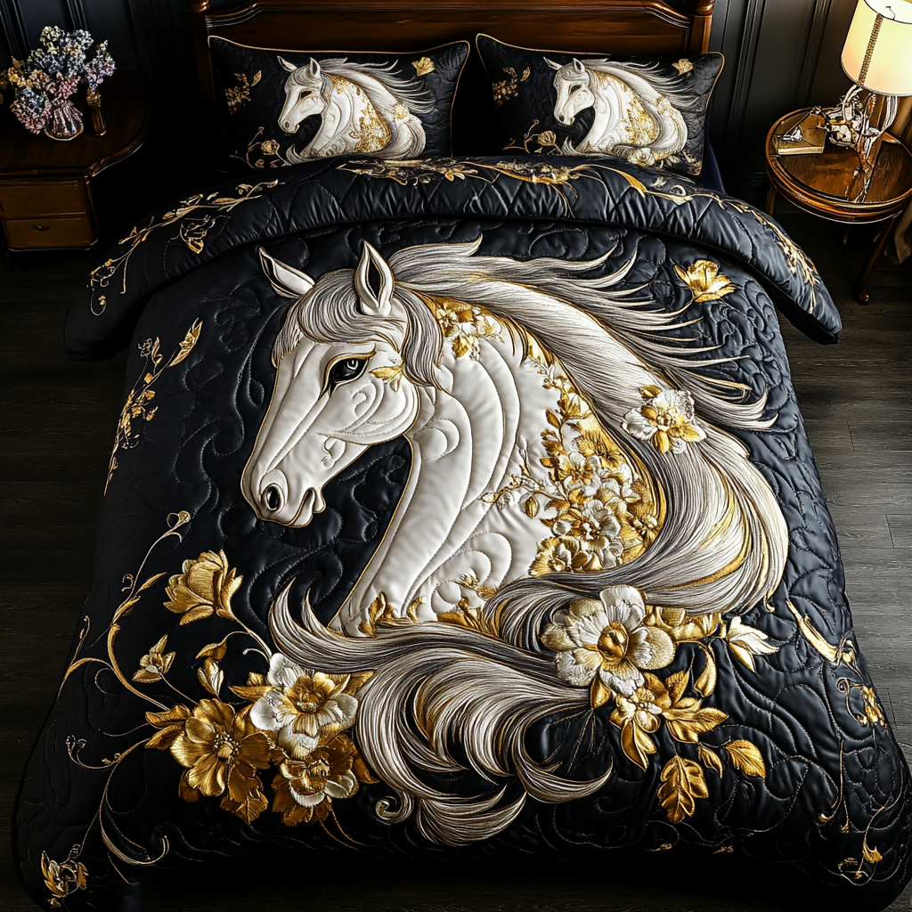 Freedom Run 3-Piece Quilted Bedding Set