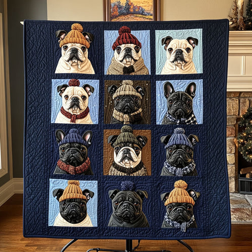 French Bulldog Joy Quilted Blanket