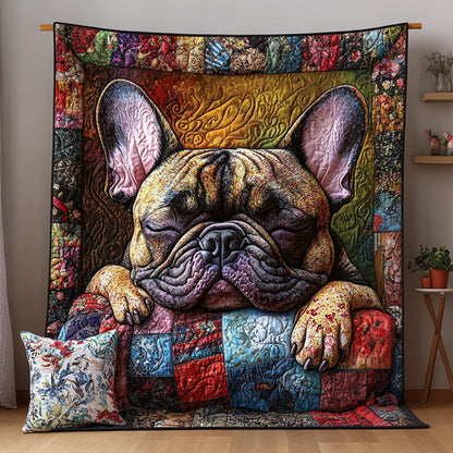 Frenchies Cozy Throne Quilted Blanket