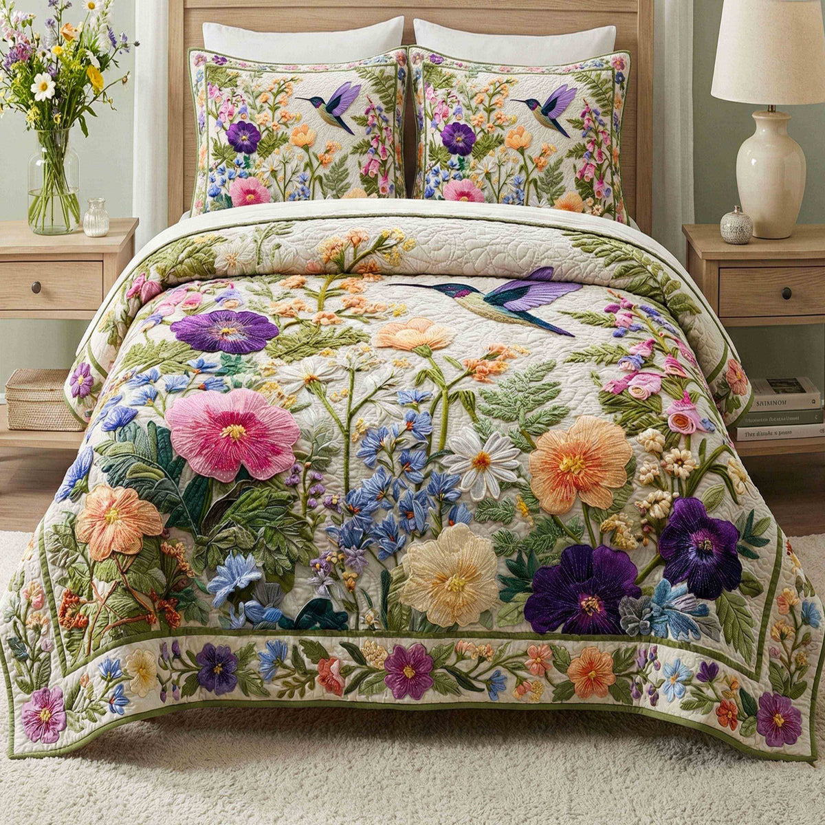 Fresh Spring 3-Piece Quilted Bedding Set
