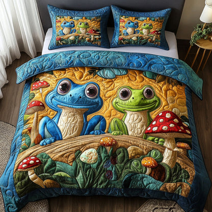 Friendly Frog Duo 3-Piece Quilted Bedding Set