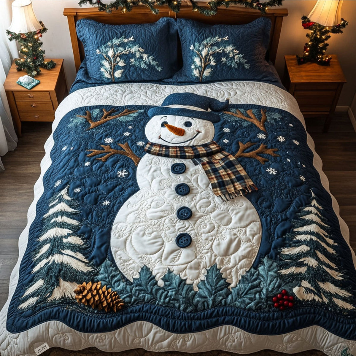 Frosty Festivities 3-Piece Quilted Bedding Set
