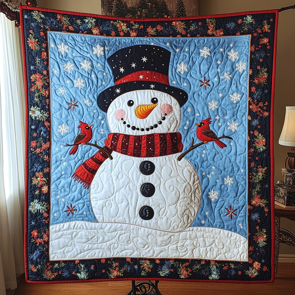 Frosty Friends Quilted Blanket