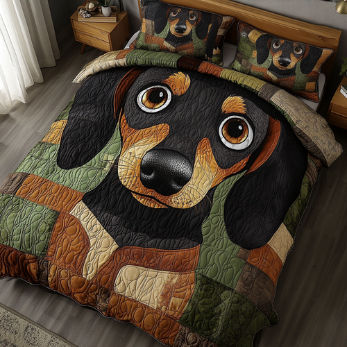 Furry Haven 3-Piece Quilted Bedding Set