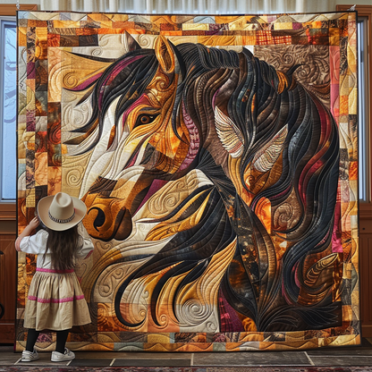 Galloping Grace Horse Quilted Blanket