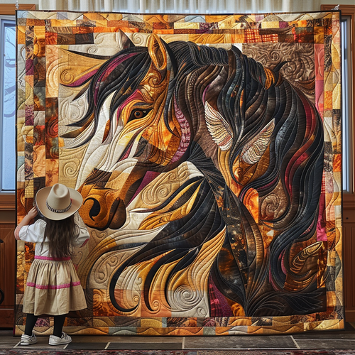 Galloping Grace Horse Quilted Blanket