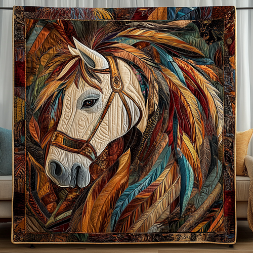 Galloping Freedom Quilted Blanket